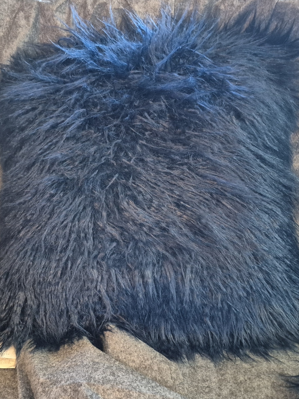 Indigo Faux Fur Throw Pillow in Deep Navy Blue. Tag $39 Each, Selling 2 For $30.